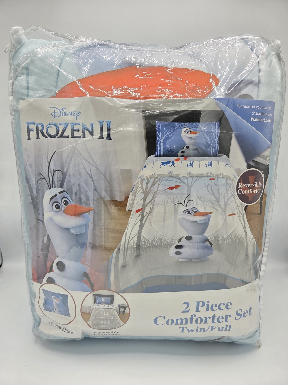 Disney Frozen Reversible Comforter Set in Light Blue, White, Grey